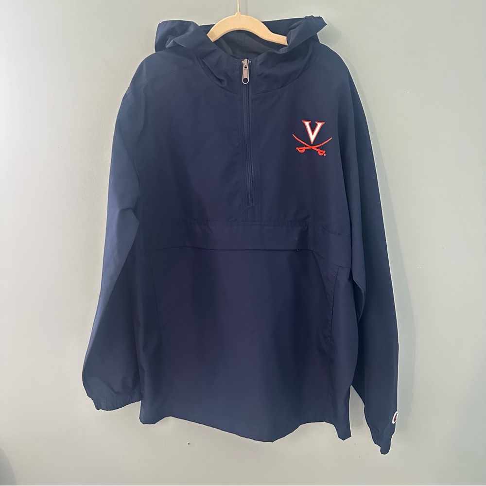 UVA University of Virginia Cavaliers Champion Navy Blue Hooded Pullover Jacket